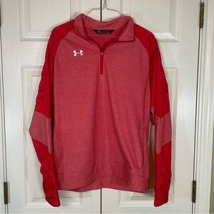 Under Armour Red Quarter-Zip Pullover with Pockets